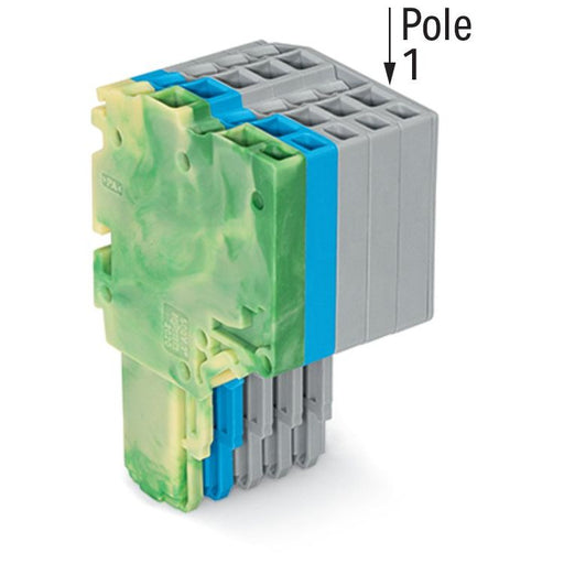 WAGO - Ein- und mehrpolige Klemmenleiste 2-Leiter-Federleiste 2020-205/000-039 1,5mm²,gn-ge/bl/gr − 50 Stück