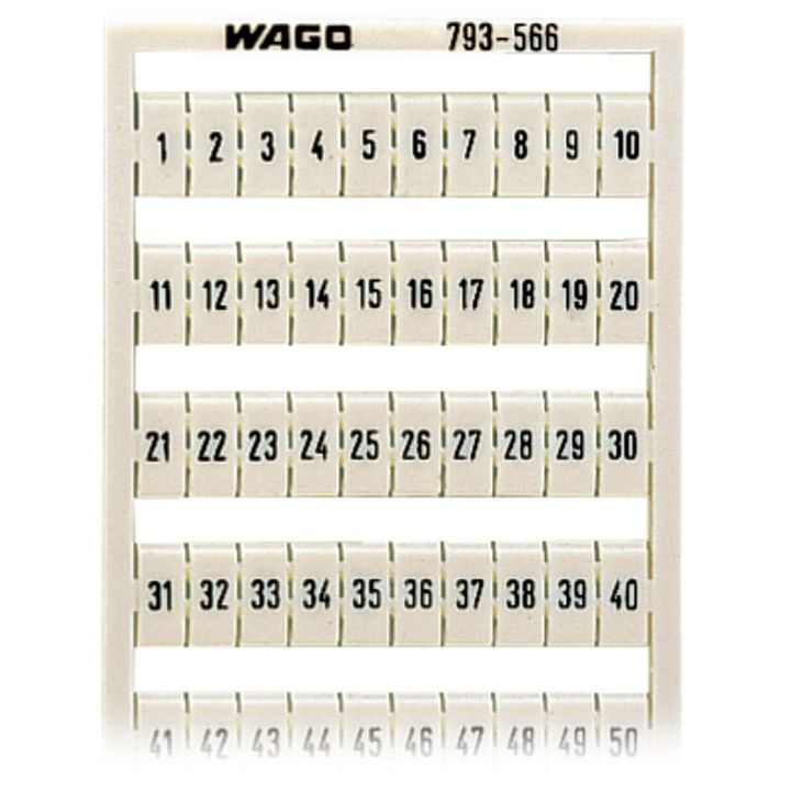 WAGO - Klemmenmarkierung WMB-Bezeichnungssystem 793-566 W: 1-50(2x) − 5 Stück
