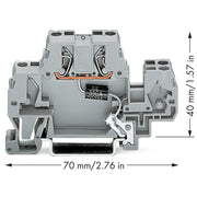 WAGO - Bauelement-Reihenklemme Bauelementklemme 870-523/281-594 Suppressordiode,grau − 25 Stück