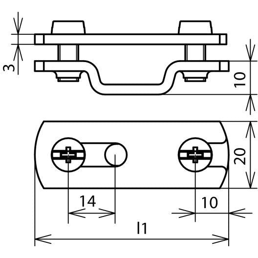 DEHN - Leitungshalter für Blitzschutz Flachbandhalter FBHZS40B6.5X16STTZN f. Fl 40mm St/tZn