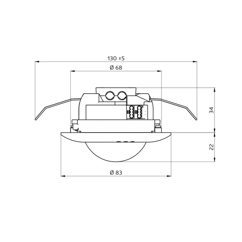 BEG Brück Electronic - Bussystem-Bewegungsmelder Präsenzmelder KNX PD2N-KNXs-BA-DE Einbau, weiß