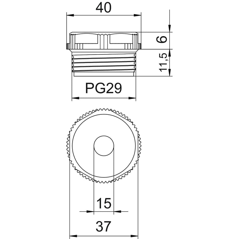 OBO Bettermann - Kabeleinsteckstutzen Einschraubnippel 90 PG29 DSMB − 25 Stück
