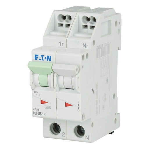 Eaton - Leitungsschutzschalter PLI-D8/1N D 8A, 1p+N Steckkl