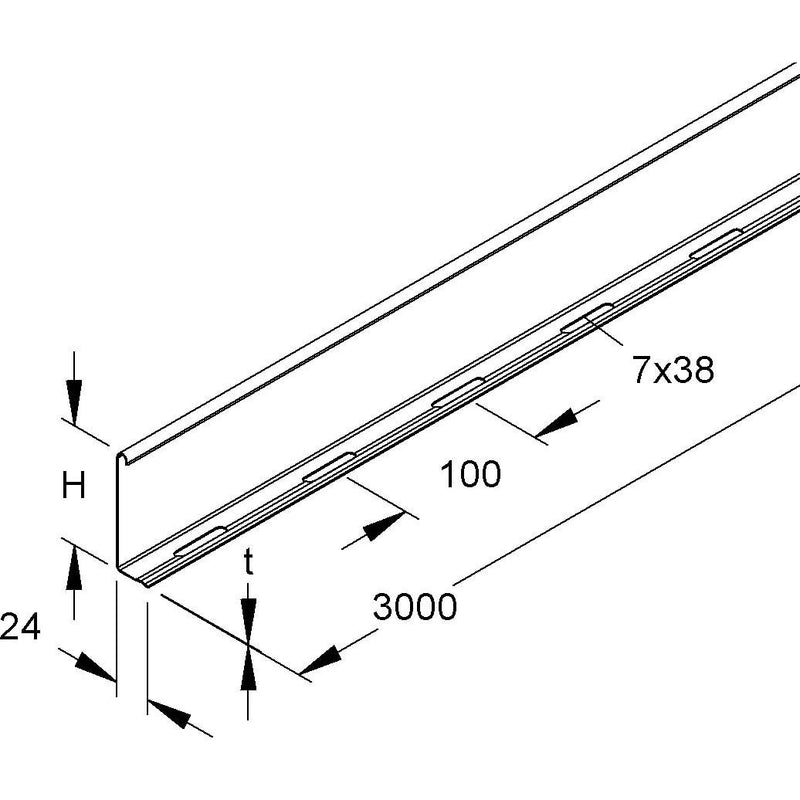 Niedax - Trennwand für Kabeltragsystem Trennsteg RW 85 F − 3 Meter