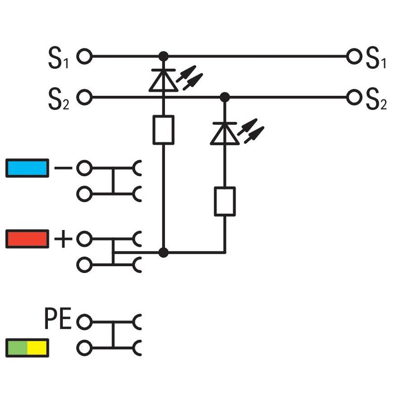 WAGO - Initiator/Aktor-Reihenklemme 4-Leiter-Initiatorenklemme 2000-5410/1101-951 LED gelb für NPN − 50 Stück