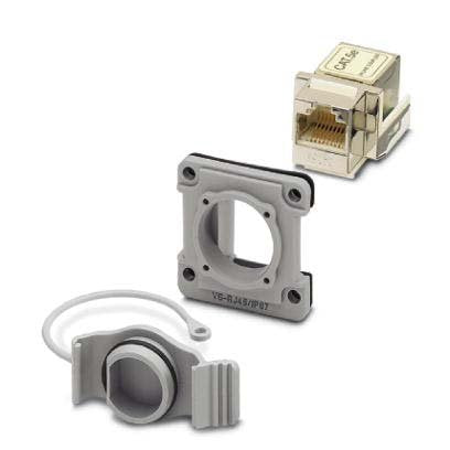Phoenix Contact - Modularer Steckverbinder (Industriesteckverbinder) RJ45-Wanddurchführung VS-08-SET1