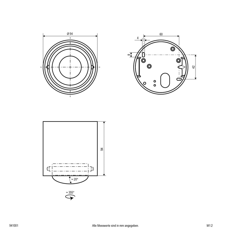 EVN Lichttechnik - Downlight/Strahler/Flutlicht Hochvolt Deckenleuchte 941001