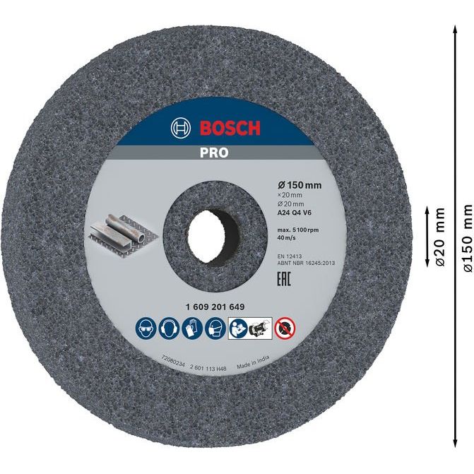 Bosch - Trenn-/Schleifscheibe PRO Metal Schleifscheibe, 1609201649 150 x 20 x 20 mm G24