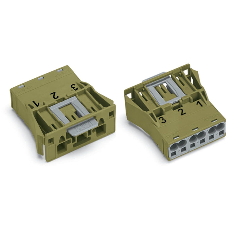 WAGO - Geräteanschluss für steckbare Gebäudeinstallation Snap-In-Stecker 770-773 3-polig,Kod. B,hgn − 100 Stück