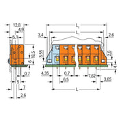 WAGO - Leiterplattenklemme 741-428 Drücker,2,5mm²,or − 15 Stück