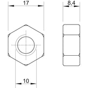 OBO Bettermann - Mutter Sechskantmutter HN M10 A2 − 100 Stück