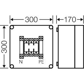 Hensel - Sicherungskasten Sicherungsgehäuse Mi 4205 NH00 3p. 125A+PE+N