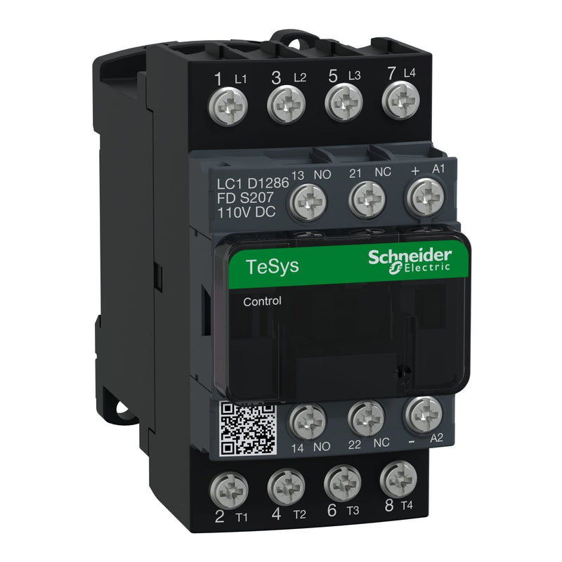 Schneider Electric - Leistungsschütz zum Schalten von Wechselstrom Schütz S207 4p TeSys D LC1D1286FDS207 25A 440V Spule 110V
