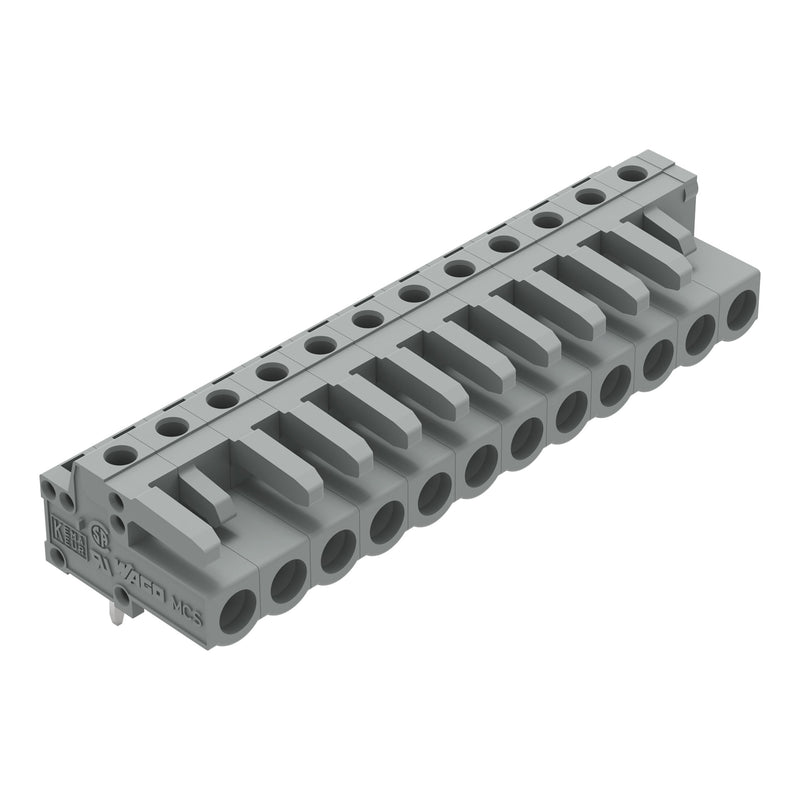 WAGO - Leiterplattensteckverbinder THT-Federleiste abgewink. 232-242 Rastermaß 5mm,grau − 25 Stück