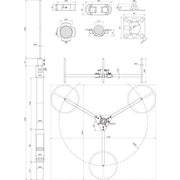 DEHN - Fangeinrichtung für Blitzschutz Fangmast FM D40 L2200 #819682 D40mm,L2700mm,R560mm