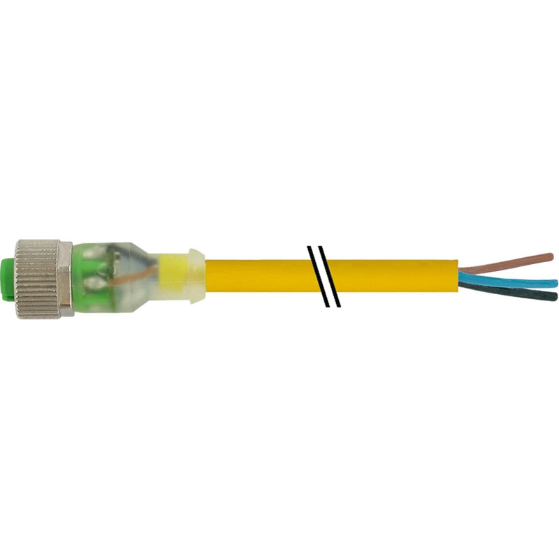 Murrelektronik - Konfektioniertes Sensor-Aktor-Kabel M12 Bu ger. mit LED 7000-12261-0130150 3x0,34 gelb 1,5m