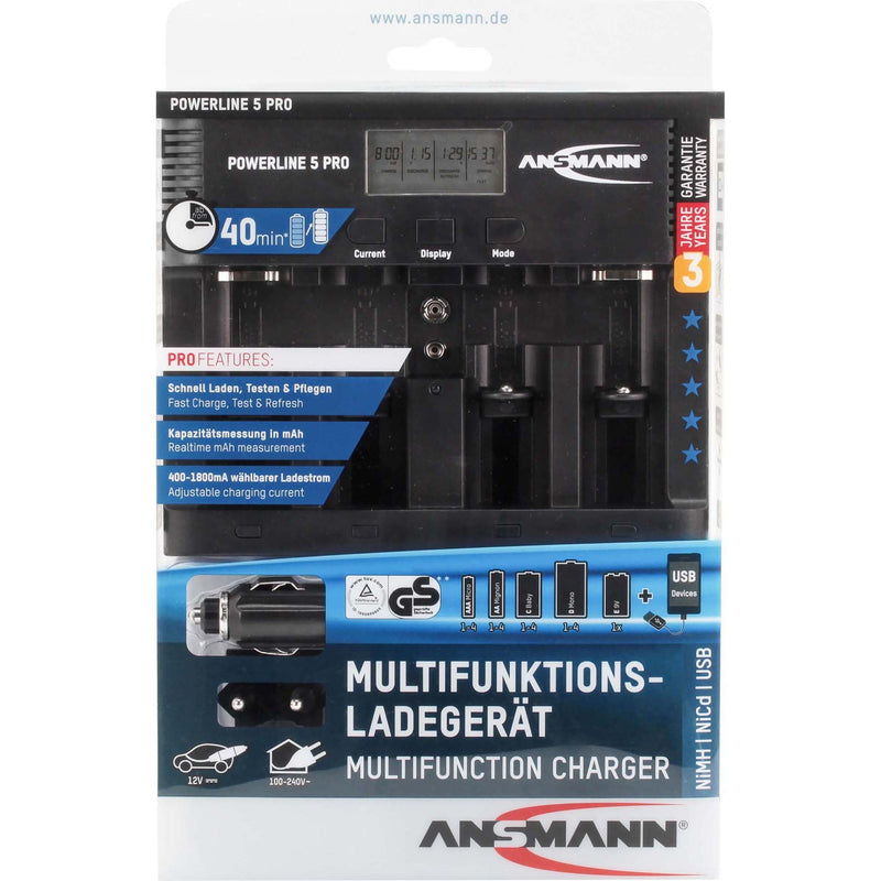 Ansmann - Universal-Ladegerät Tisch-Ladegerät 1001-0018 Powerline 5 Pro