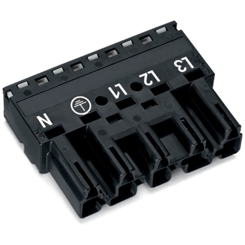 WAGO - Steckverbinder für steckbare Gebäudeinstallation Stecker 770-215 2x0,5-4mmq schwarz − 50 Stück