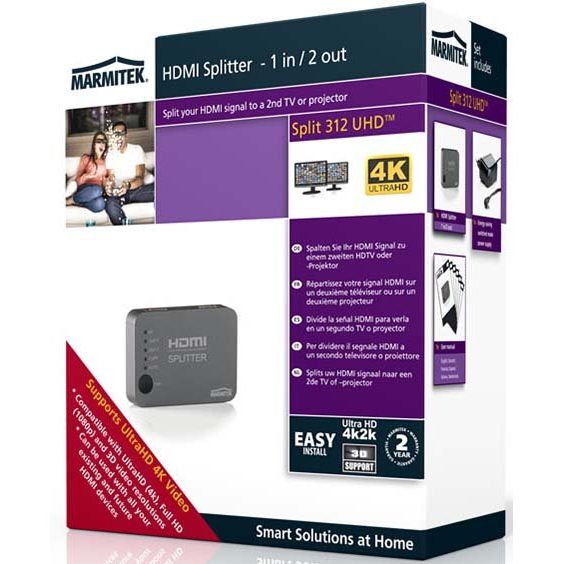 MARMITEK - Abzweiger und Verteiler HDMI Splitter MARMITEK Split312UHD 1Eingang/2Ausgänge