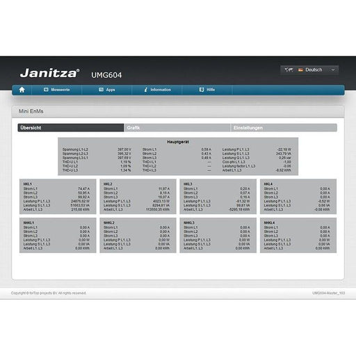 Janitza Electronic - Visualisierungs-Software APP Mini EnMS APP Mini EnMS