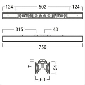 Zumtobel - Elektrisches Zubehör/Ersatzteile für Leuchten Mitteleinspeisung TECTON TM 750 SRIP64 si
