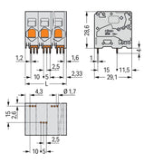 WAGO - Leiterplattenklemme 2636-1109/020-000 16mm² − 20 Stück