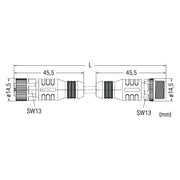 WAGO GmbH & Co. KG - Konfektioniertes Sensor-Aktor-Kabel Sensor-/Aktorleitung 756-6401/040-150 M12A-B., M12A-St.