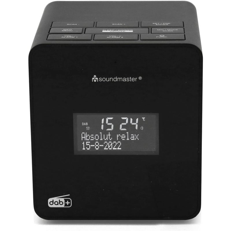 Soundmaster - Radio DAB+/UKW-RDS Uhrenradio UR109SW sw mit Sprachaufnahme − 2 Stück