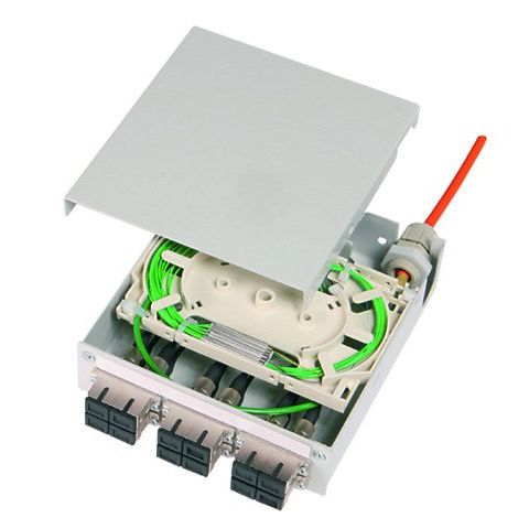 Telegärtner - Patchpanel LWL STX Tragschienen-Verteiler 100022847 mit 6xSC Duplex