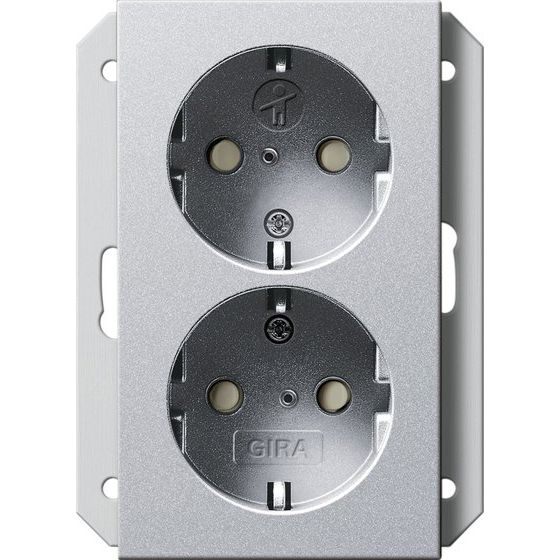 Gira - Steckdose Doppeldose SCHUKO 273126 1fach alu