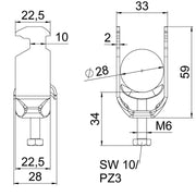OBO Bettermann - Bügelschelle BS-H1-M-28 A4 22-28mm − 25 Stück