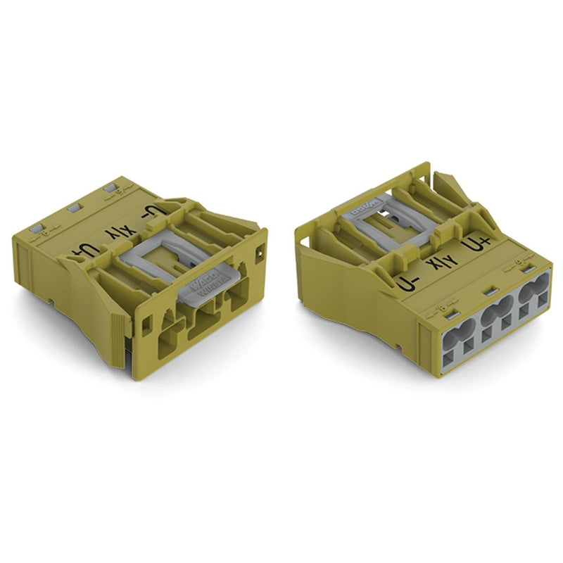 WAGO - Geräteanschluss für steckbare Gebäudeinstallation Snap-In-Stecker 770-773/071-000 3-polig,Kod. B,hgn − 100 Stück