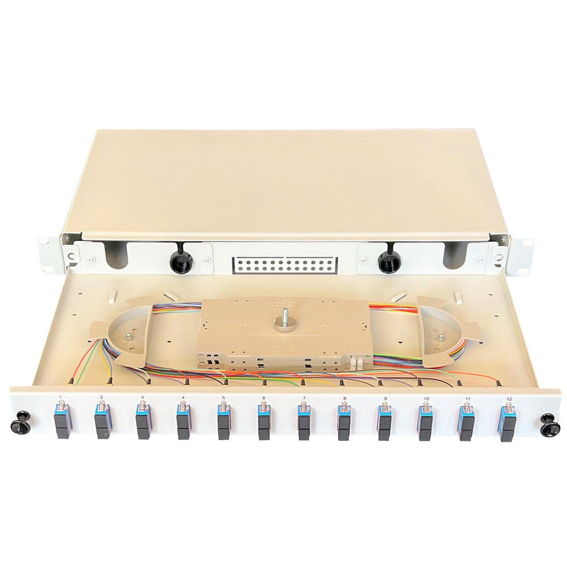 Paschke - Patchpanel LWL Spleissbox ausziehbar 19" 443804-12SA 12x SCd OS2 BLAU