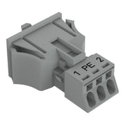 WAGO - Geräteanschluss für steckbare Gebäudeinstallation Snap-In-Stecker 890-753/062-000 3-polig,Kod. B,grau − 50 Stück