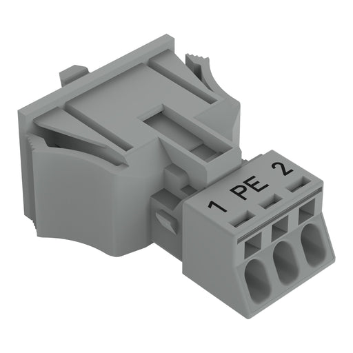 WAGO - Geräteanschluss für steckbare Gebäudeinstallation Snap-In-Stecker 890-753/062-000 3-polig,Kod. B,grau − 50 Stück