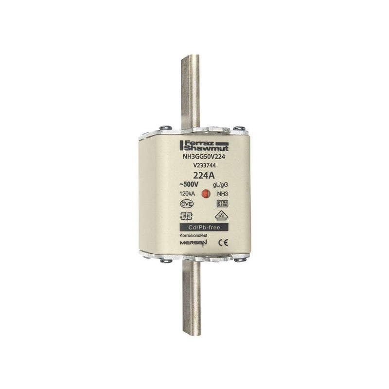 Mersen - Messersicherung NH-Sicherungseinsatz SF NH3GG50V224 Gr.3 gG 224A/500V KM