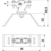 OBO Bettermann - Leitungshalter für Blitzschutz Leitungshalter isCon HS 26 VA D=26mm − 10 Stück