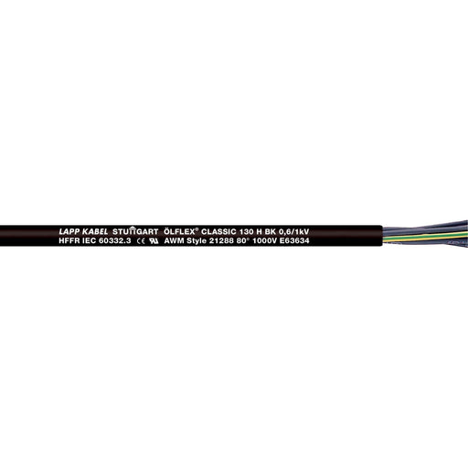 Lapp Kabel&Leitung - Energiekabel >= 1 kV, für ortsveränderlichen Einsatz ÖLFLEX CLASSIC 130 H BK 1123432/500 0,6/1 kV 18G2,5 − 500 Meter