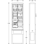 uesa - Zähler-Komplettschrank Zähleranschlußsäule ZAS-S-2-TSG N-ERGIE 2100x590x320mm