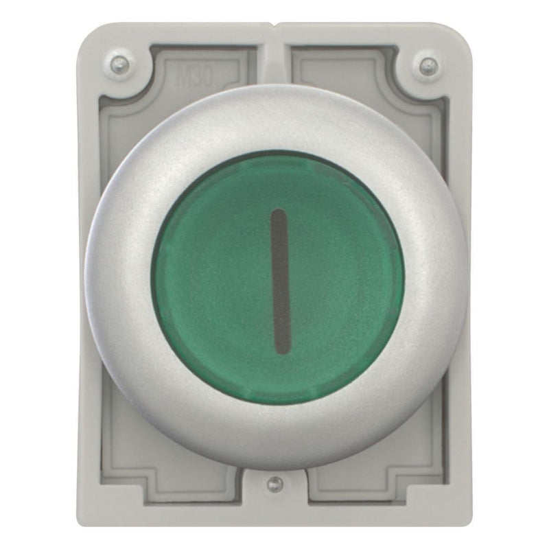 Eaton - Frontelement für Drucktaster Leuchtdrucktaste RMQ-Titan M30C-FDRL-G-X1 flach rastend bes
