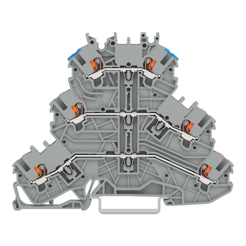 WAGO GmbH & Co. KG - Durchgangs-Reihenklemme Dreistockklemme 2200-3203 gr − 40 Stück