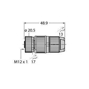 Turck - Rundsteckverbinder, feldkonfektionierbar (Industriesteckverbinder) Kupplung HA8141-16