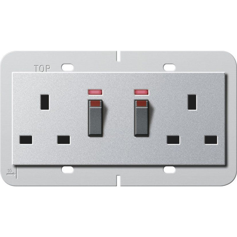 Gira - Steckdose Doppelsteckdose 13A 278426 abschaltbar alu