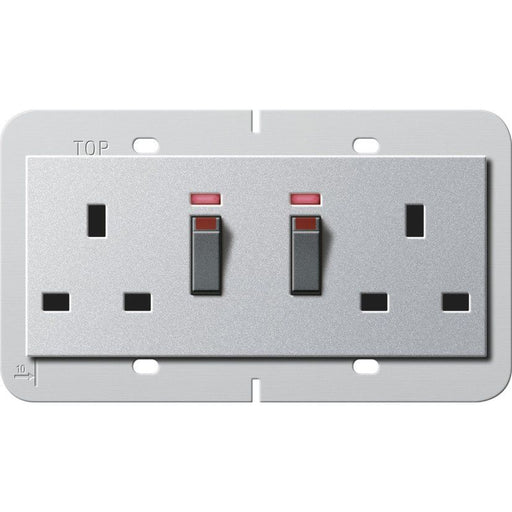 Gira - Steckdose Doppelsteckdose 13A 278426 abschaltbar alu