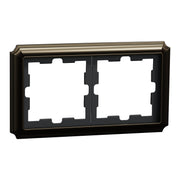 Merten - Abdeckrahmen D-Antik Metallrahmen MEG4020-4752 2-fach, Moccametalli