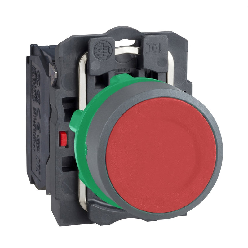 Schneider Electric - Drucktaster, Komplettgerät Drucktaster komplett XB5AA42C0 rot, 22mm, 1Ö, grau