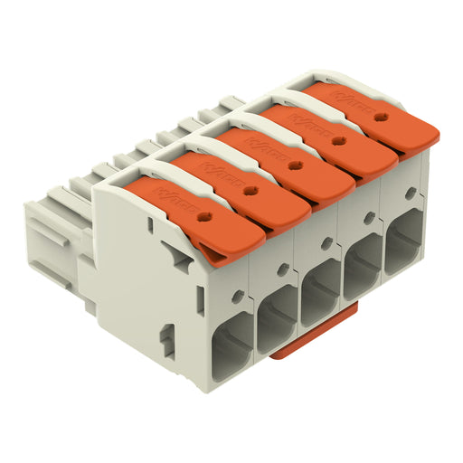 WAGO GmbH & Co. KG - Ein- und mehrpolige Klemmenleiste 1-Leiter-Federleiste Hebel 832-1105/323-000 Push-inCAGECLAMP,lgr − 10 Stück