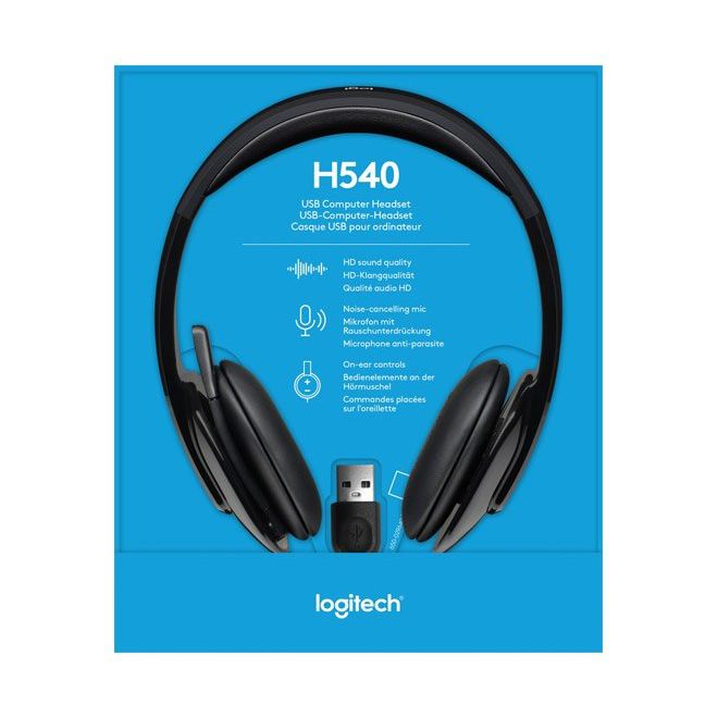 Logitech - Head-Set Headset Stereo H540 USB sw, Retail