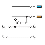 WAGO - Initiator/Aktor-Reihenklemme Initiatoren-LED-Klemme 280-581/281-413 für NPN (minus) − 50 Stück