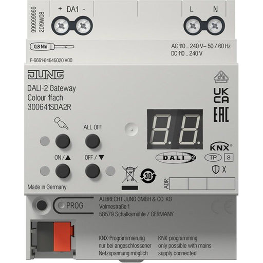 Jung - Bussystem-Systemschnittstelle/Medien-Gateway KNX DALI-2 Gateway Colour 30064 1S DA2 R 1fach − 1 Stück